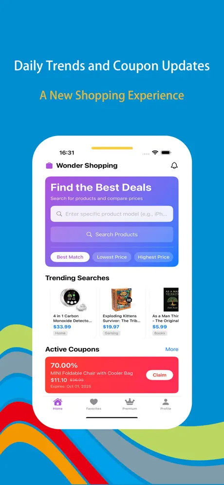 Wonder Shopping iOS app screenshot - AI-powered smart shopping assistant