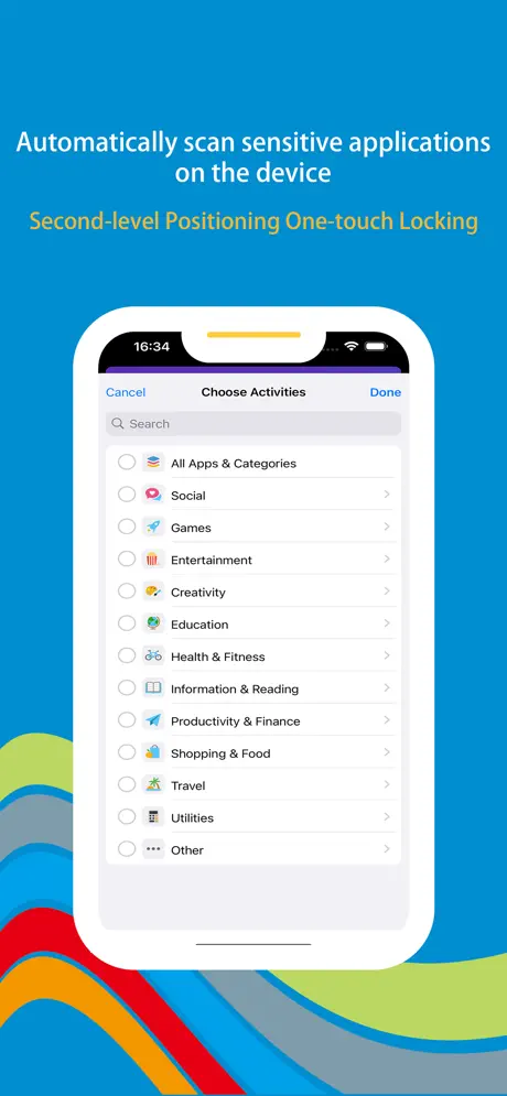 Wonder Lock screenshot 2 - Biometric authentication setup with Face ID and Touch ID options
