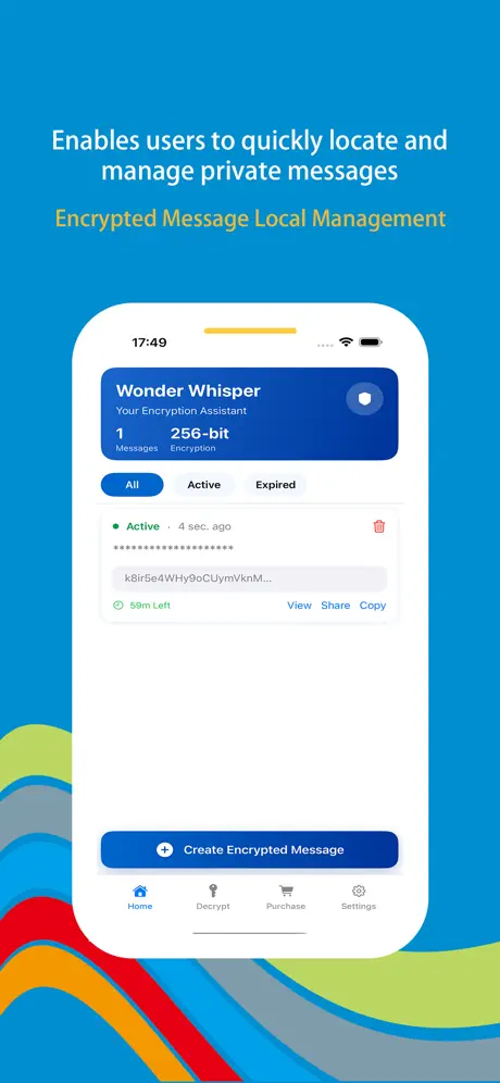 Wonder Whisper screenshot 3 - Self-destructing messages with timer settings and privacy controls