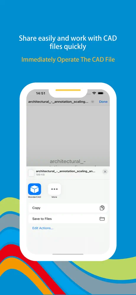 Wonder CAD iOS app screenshot - Professional CAD file management for architecture and engineering