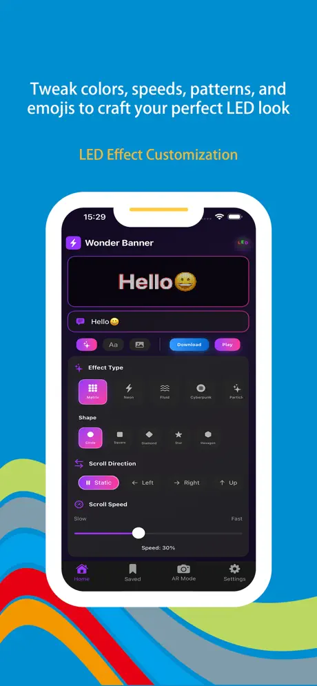Wonder Banner iOS app screenshot - LED lights and sign maker app