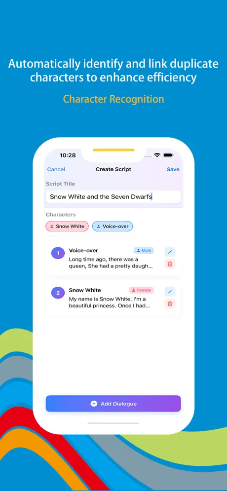 Wonder Script screenshot 2 - AI-powered script creation with character dialogue generation
