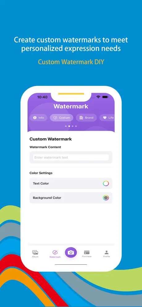 Wonder Stamp screenshot 4 - Personalized customization with fonts, colors, and positioning