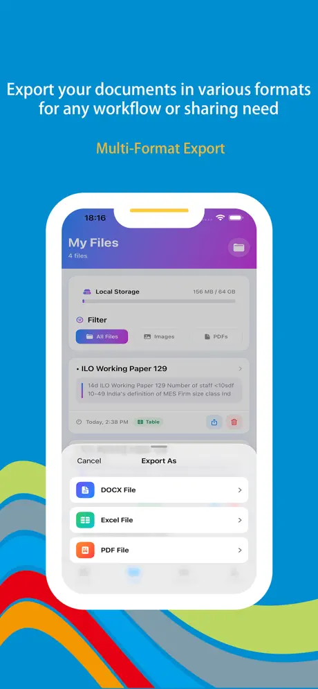 Wonder DOC screenshot 5 - Conversion history and file sharing options