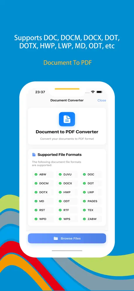 Wonder PDF iOS app screenshot - Powerful PDF converter for converting documents, webpages, and images to PDF