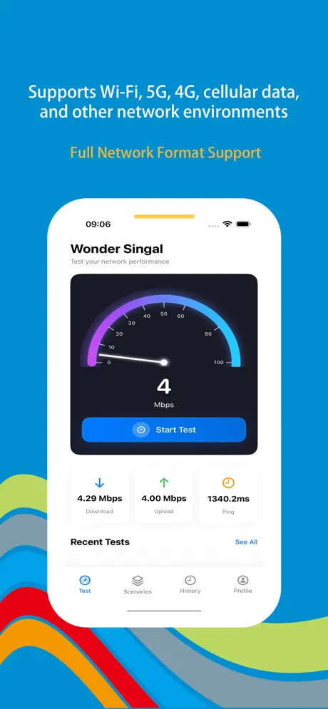 Wonder Signal - Net Speedcheck iOS app screenshot