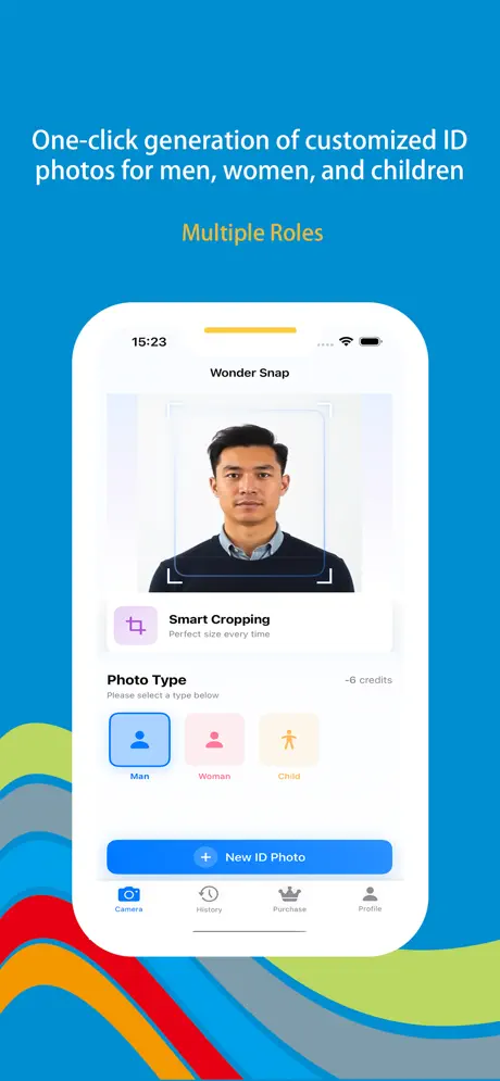 Wonder Snap - ID Picture Maker iOS app screenshot