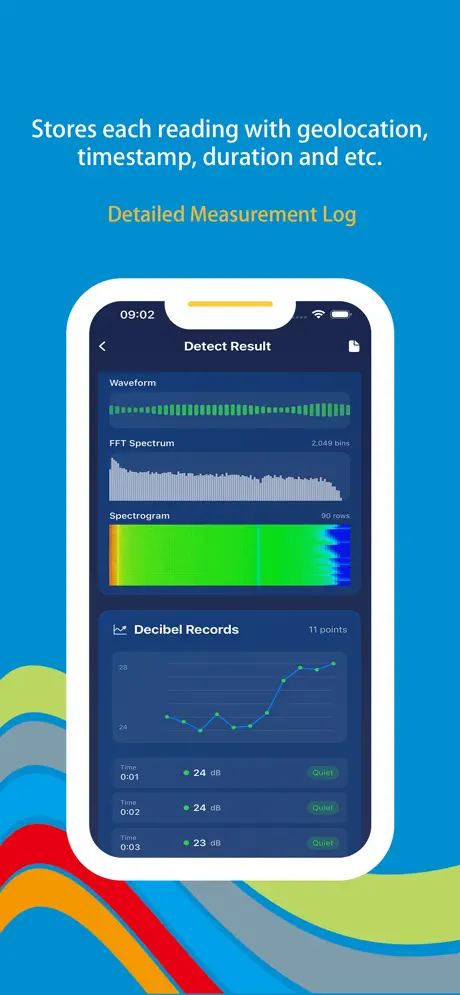 Wonder Decibel screenshot 3 - FFT or spectrogram