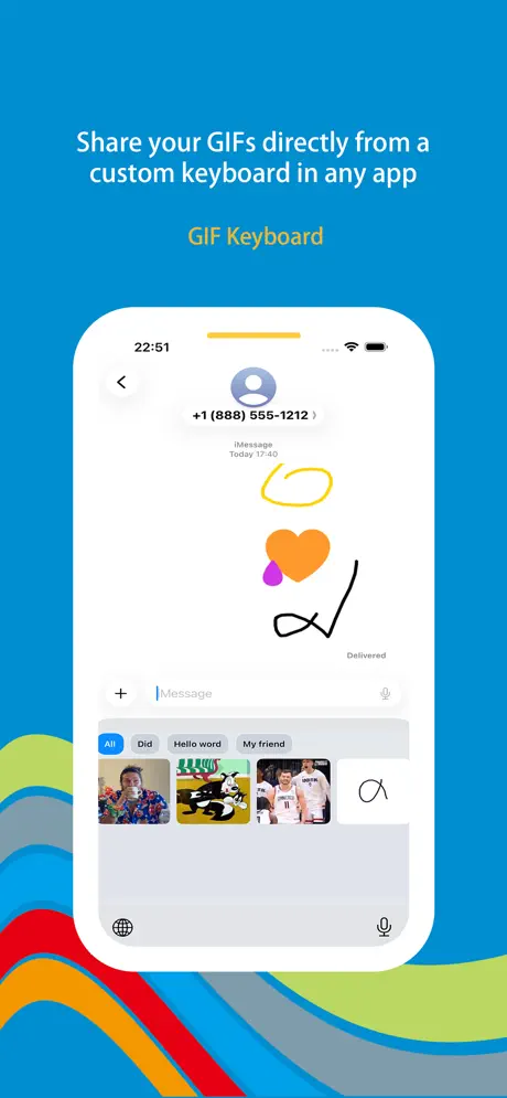 Wonder Gif - GIF Keyboard iOS app screenshot