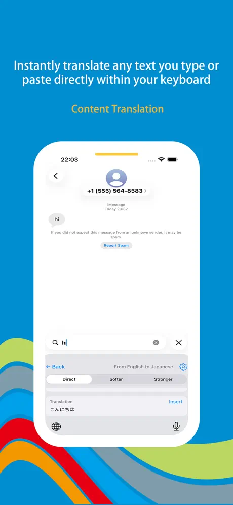 Wonder Trans - AI Keyboard iOS app screenshot