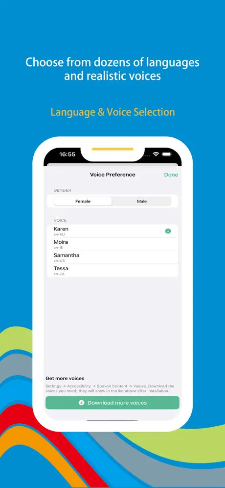 Wonder Voice screenshot 5 — stats or settings