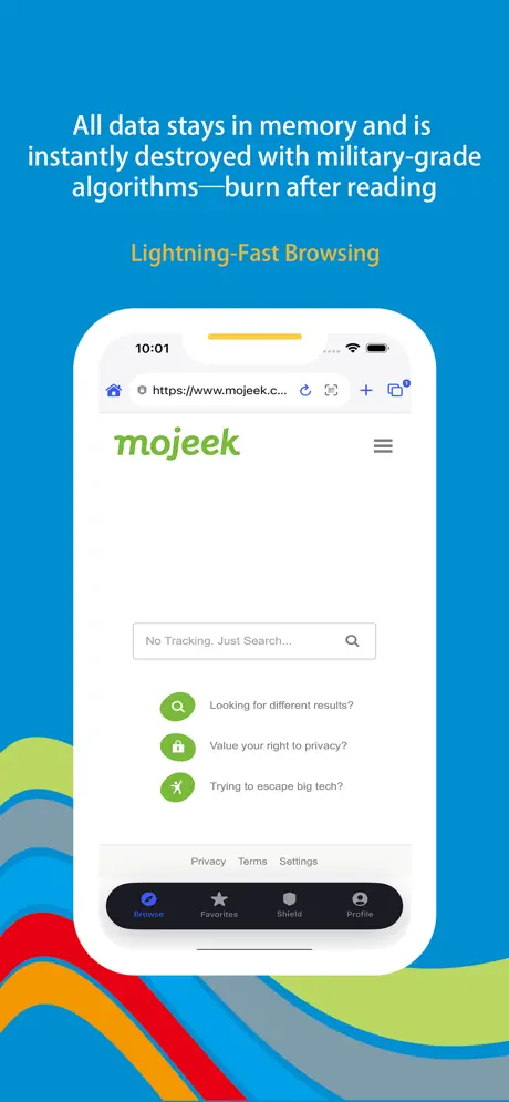 Wonder Incog - Privacy Browser iOS app screenshot