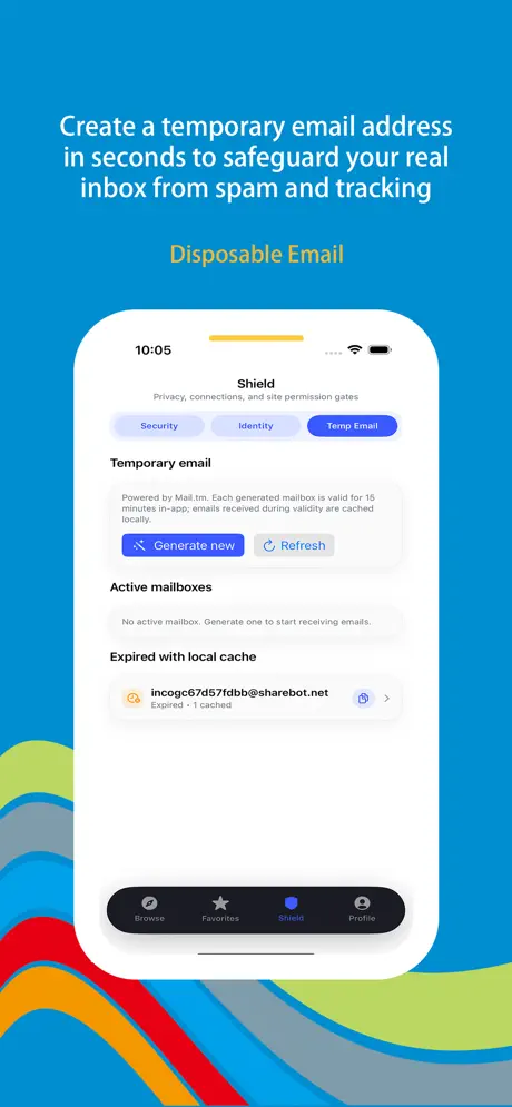 Wonder Incog screenshot 5 — encrypted bookmarks