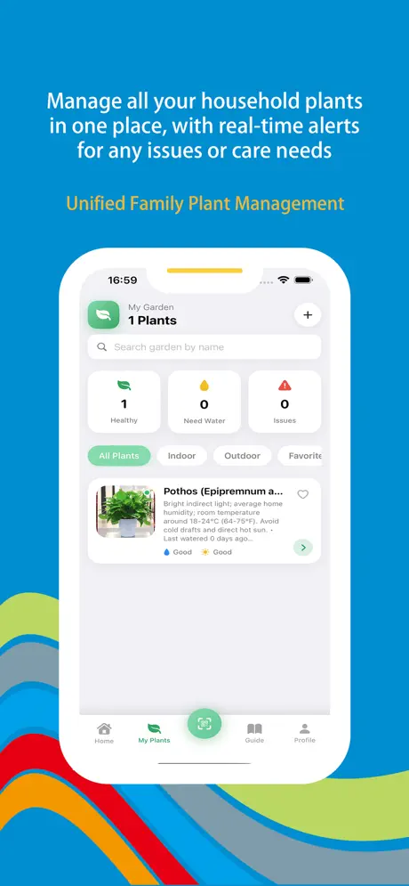 Wonder Plant screenshot 4 - My plants dashboard and reminders